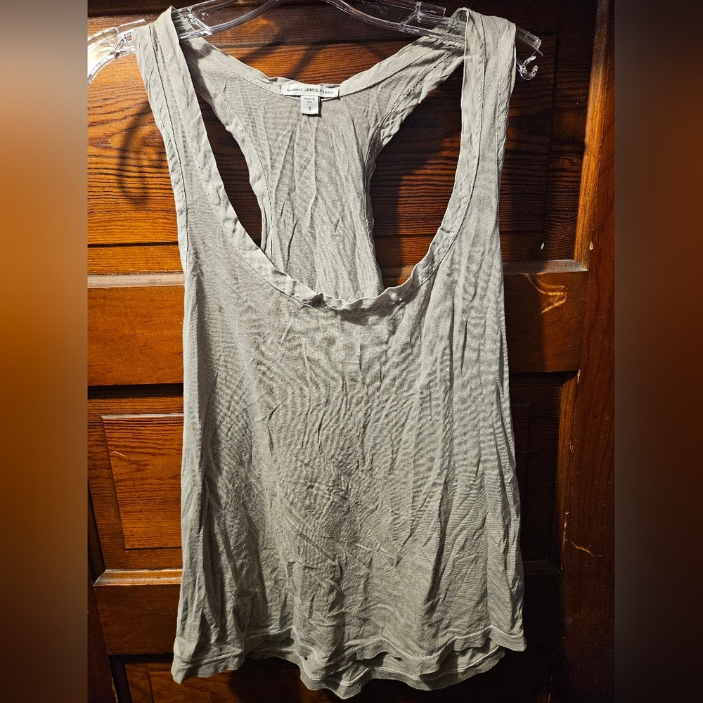 James Perse Sage Green Tank Top (Has A Stain And A Couple Small Pinholes)